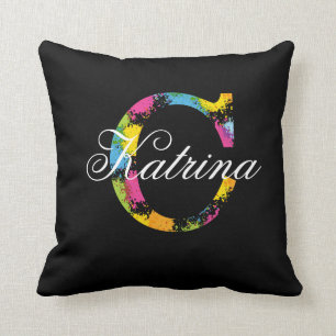 Spray-Paint-Monogramm C mit Individuelle Name auf  Kissen