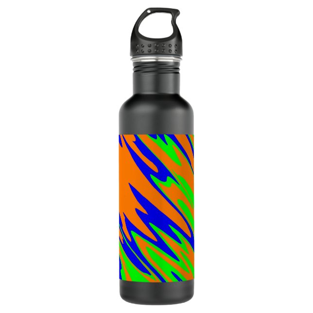 Spray Paint Orange Blue Limon Edelstahlflasche (Vorderseite)