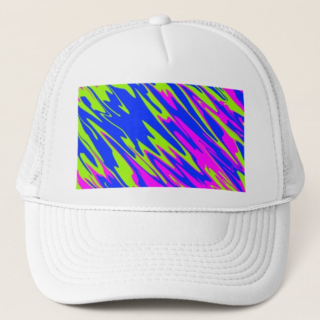 Spray Paint Pink Limon Blue Truckerkappe (Vorderseite)