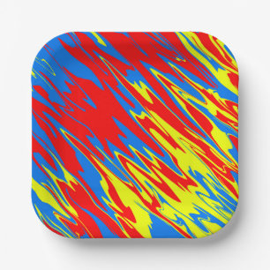Spray Paint Red Yellow Blue Pappteller
