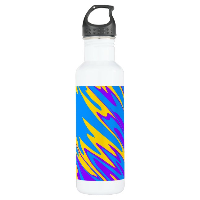 Spray Paint Yellow Blue Lila Edelstahlflasche (Vorderseite)