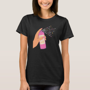 Spray Sparkle in der Hand Herz glücklich sein, hel T-Shirt