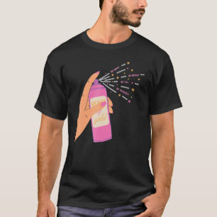 Spray Sparkle in der Hand Herz glücklich sein, hel T-Shirt
