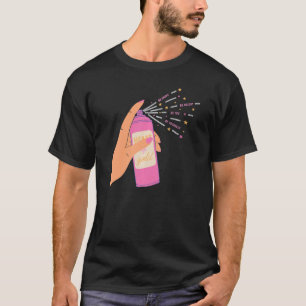 Spray Sparkle in der Hand Herz glücklich sein, hel T-Shirt