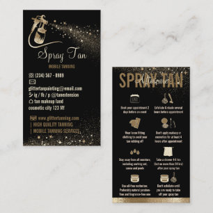 Spray Tan Aftercare Instructions Sparkle Gold Visitenkarte
