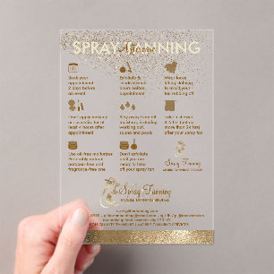 Spray Tan Bronze Sun Transparent Acryleinladungen