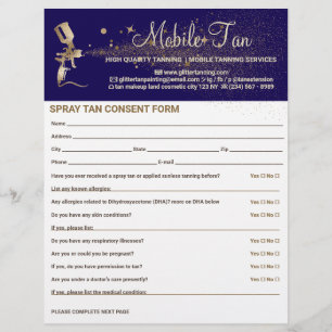 Spray Tan Business Plan Einwilligung Waiver Form M Flyer