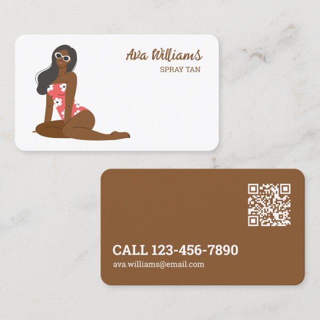 Spray Tan Custom QR Visitenkarte (Vorne/Hinten)