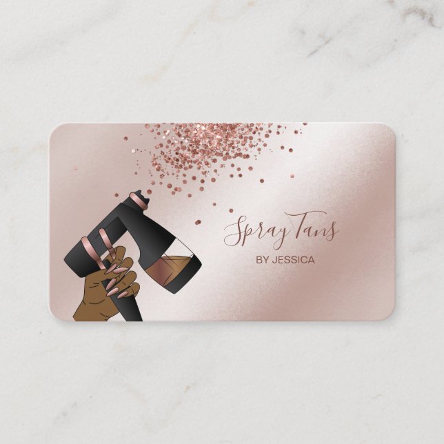 Spray Tan Gun, Gold Spray-Tanning-Bus der mobilen  Visitenkarte (Vorderseite)