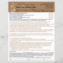 Spray Tan Haftung Einwilligung in Waiver Form Flyer