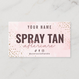 Spray Tan Instruction Aftercare Card Visitenkarte