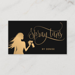 Spray Tan Mobile Spray Tan Gold Glittering Girl Visitenkarte