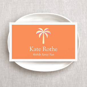 Spray Tan Tropical Gold Palm Tree Orange Telefonnummerkarte