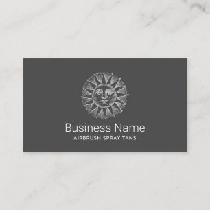 Spray Tan Vintag Sun Wellness-Center Logo Elegant  Visitenkarte