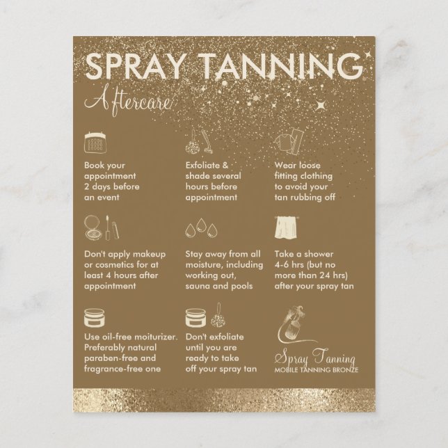 Spray Tanning Brown, einfache Körperpflege Flyer (Hinten)