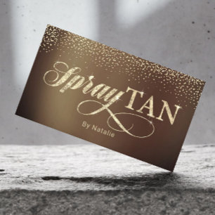 Spray Tanning Moderne Gold Typografie Visitenkarte