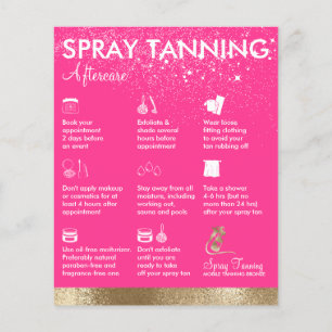 Spray-Tanning Neon-Pink-Körperfarbe Nachsorge Flyer