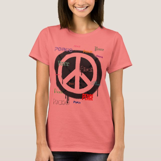 Spraypainted Peace Sign T-Shirt (Vorderseite)