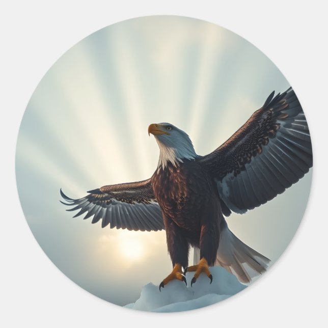 Spread deine Flügel, umarmen die Welt | Runder Aufkleber (Vorderseite)