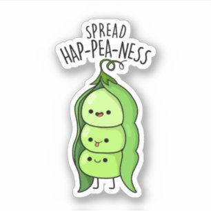 Spread Hap-pea-ness Funny Peas Pub Aufkleber