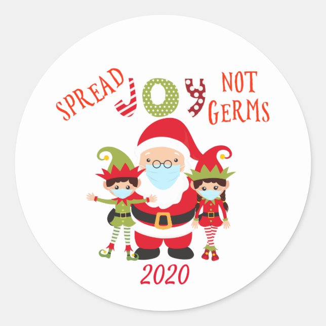 Spread Jonot Germs Santa Funny Elf Runder Aufkleber (Vorderseite)