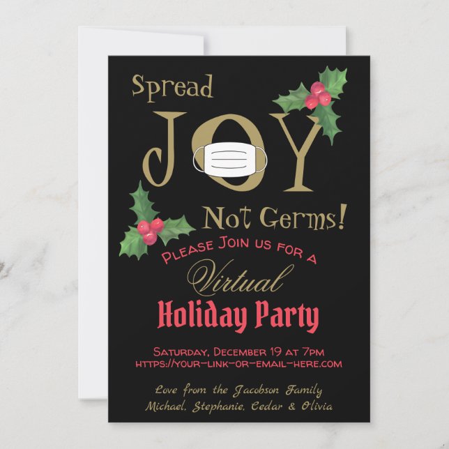 Spread Jonot Germs Virtual Holiday Party Einladung (Vorderseite)