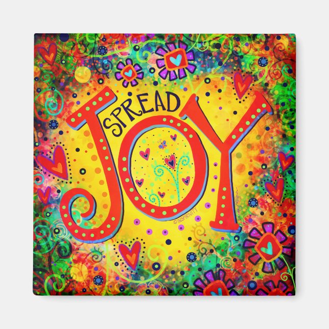 Spread Joy Fun fröhlich Aufschwung Trendy Niedlich Magnet (Vorne)