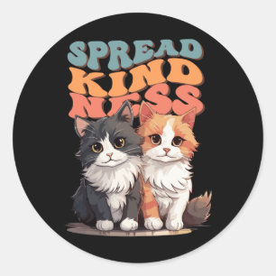 Spread Kindness - Adorable Cat Duo Design Sticker