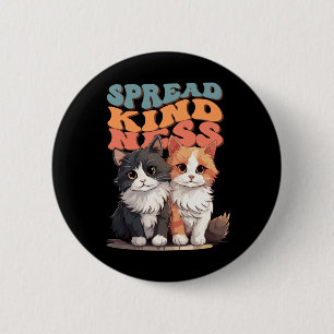 Spread Kindness - Adorable Cat Duo Design Sticker Button