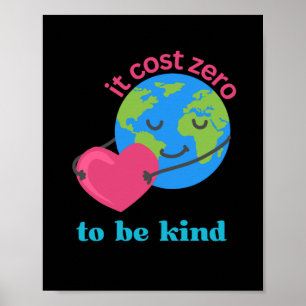 Spread Kindness Earth and Heart Illustration Stick Poster