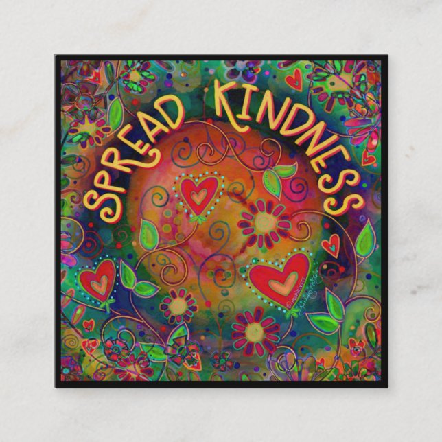 "Spread Kindness" Inspirivity Kindness Cards Quadratische Visitenkarte (Vorderseite)