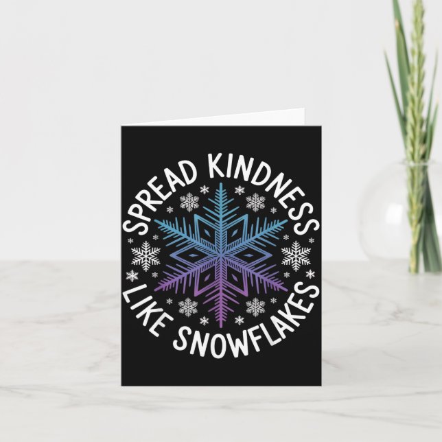 Spread Kindness Like Snowflakes Insrational Winter Karte (Vorderseite)