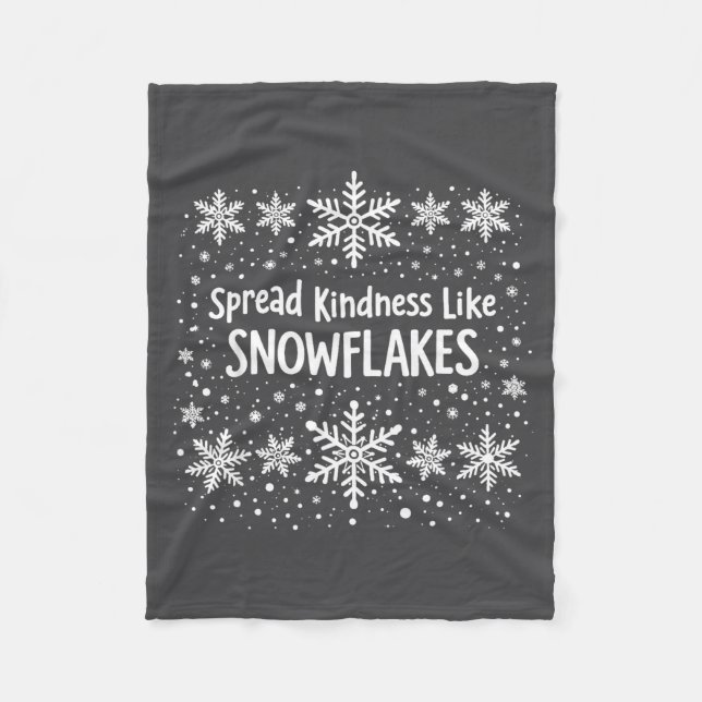 Spread Kindness Like Snowflakes Winter Funny Sayin Fleecedecke (Vorderseite)