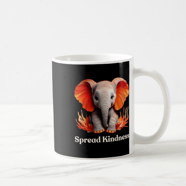Spread Kindness Niedlich Orange-rötliche Ba Kaffeetasse (Rechts)
