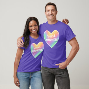 Spread Kindness Pastel Rainbow Heart T-Shirt