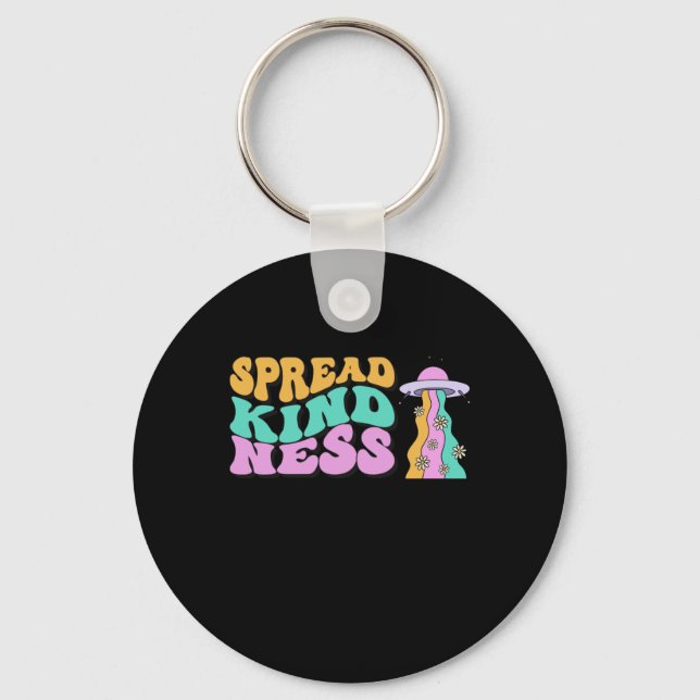 Spread Kindness Pastel Ufo Rainbow Sticker Schlüsselanhänger (Vorderseite)