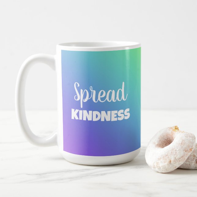 Spread Kindness Rainbow Kaffeetasse (Mit Donut)