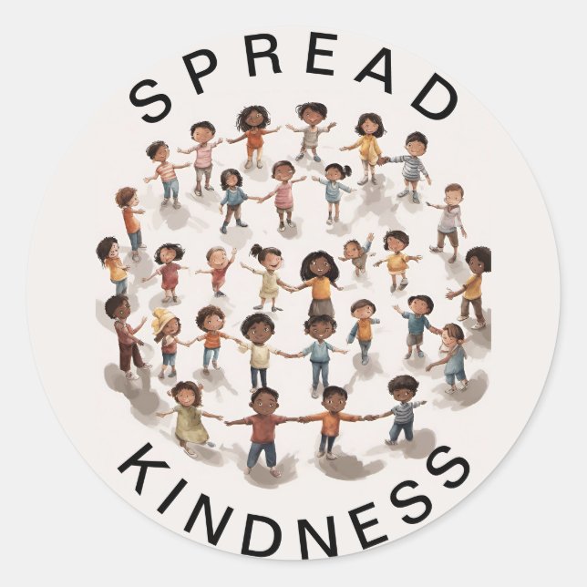 Spread Kindness Runder Aufkleber (Vorderseite)