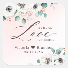 Spread Liebe Anemon Blüte Gastgeschenk Hochzeit  Quadratischer Aufkleber