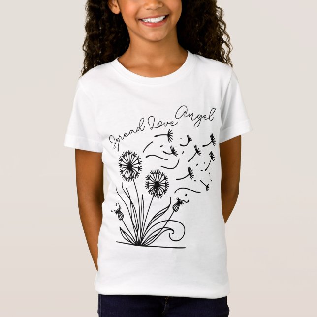 "Spread Liebe" Anpassbare Girl's T-Shirt (Vorderseite)