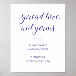 Spread-Liebe Nicht Germs Blue Hand Sanitizer Hochz Poster
