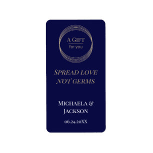 Spread-Liebe Nicht Germs Blue Wedding Sanitizer Adressaufkleber