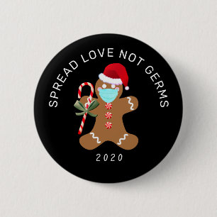 Spread Liebe Nicht Germs Funny Christmas Lebkuchen Button