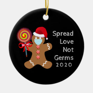 Spread Liebe Nicht Germs Funny Christmas Lebkuchen Keramik Ornament