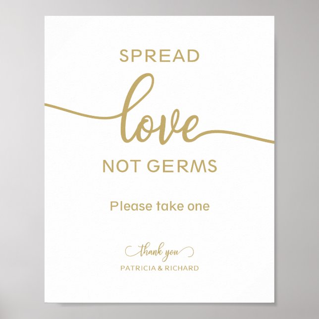 Spread-Liebe nicht Germs Hand Sanitizer Favoriten  Poster (Vorne)