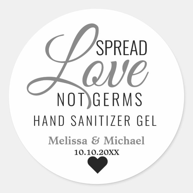 Spread-Liebe nicht Germs Hand Sanitizer-Gastgesche Runder Aufkleber (Vorderseite)