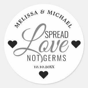 Spread-Liebe nicht Germs Hand Sanitizer-Gastgesche Runder Aufkleber