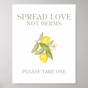 Spread-Liebe nicht Germs Hand Sanitizer-Zeichen Poster