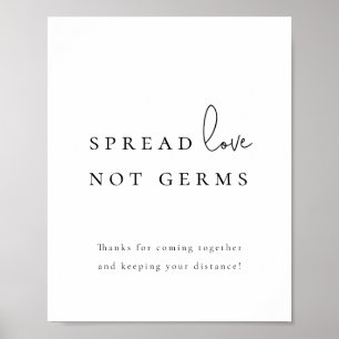 Spread-Liebe nicht Germs Sanitizer-Station Hochzei Poster