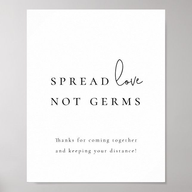 Spread-Liebe nicht Germs Sanitizer-Station Hochzei Poster (Vorne)